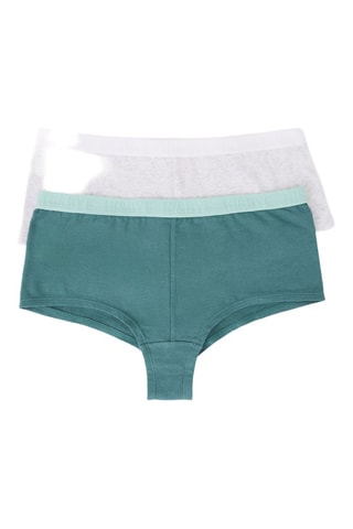 2 culotte - Verde scuro e grigio chiaro melange
