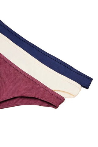 3 slip - Nero, bordeaux ed ecrù 