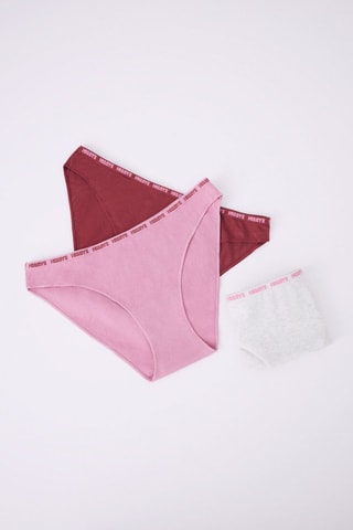 3 slip - Bordeaux e rosa