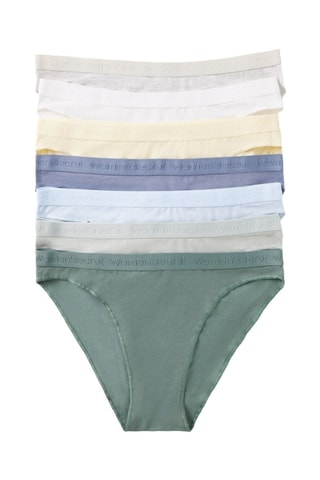 7 slip - Kaki e bianco