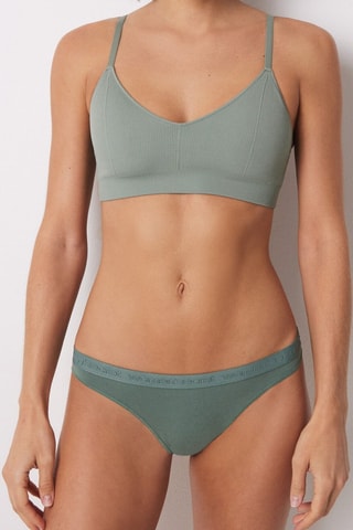 7 slip - Kaki e bianco