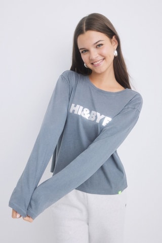 T-shirt - Grigio e argentato