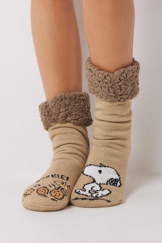 Calze antiscivolo Snoopy & Woodstock Snoopy & Peanuts - Marrone