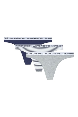 3 perizomi - Grigio e navy