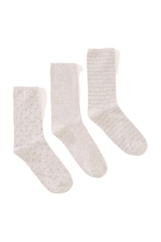 3 paia di calze - Grigio melange