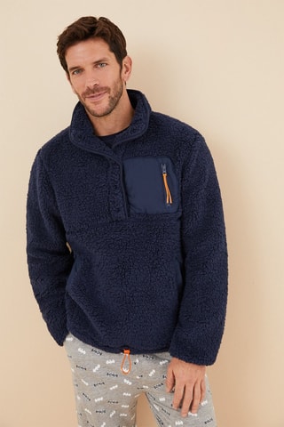 Felpa in pile - Navy