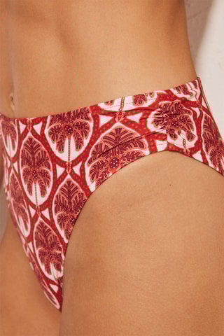 Slip bikini a vita alta - Rosso