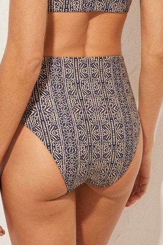 Slip bikini a vita alta - Blu