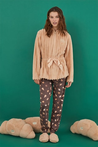 Vestaglia con cappuccio - Beige