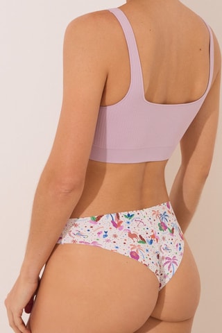 Tanga - Bianco e rosa cipria