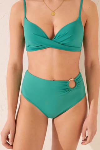 Slip bikini a vita alta - Verde chiaro
