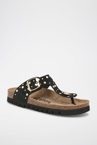 Sandali in pelle scamosciata - Nero