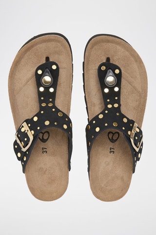 Sandali in pelle scamosciata - Nero