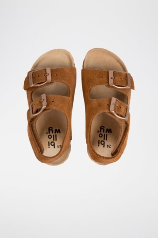 Sandali in pelle scamosciata - Cammello