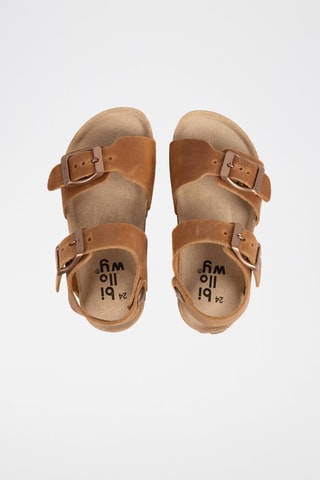 Sandali in pelle scamosciata - Cammello