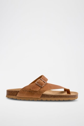 Sandali in pelle scamosciata - Cammello