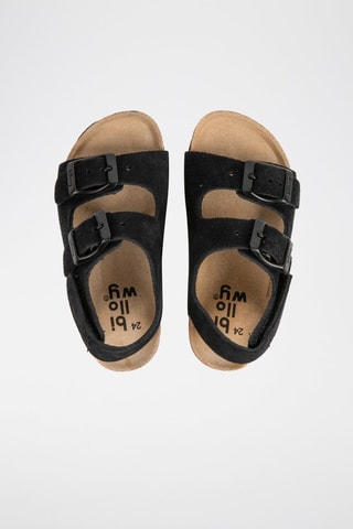 Sandali in pelle scamosciata - Nero