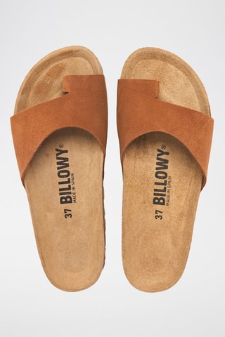 Sandali in pelle scamosciata - Cammello 