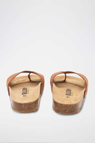 Sandali in pelle scamosciata - Cammello 