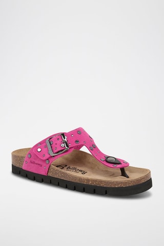 Sandali in pelle scamosciata - Fucsia