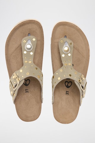 Sandali in pelle scamosciata - Kaki