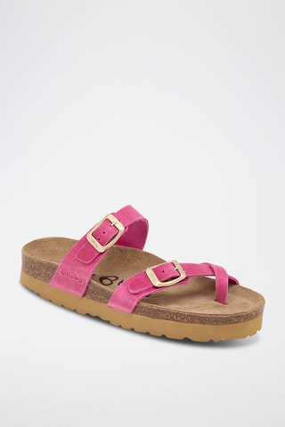 Sandali in pelle - Fucsia