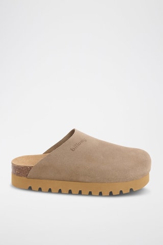 Sabot platform in pelle - Marrone