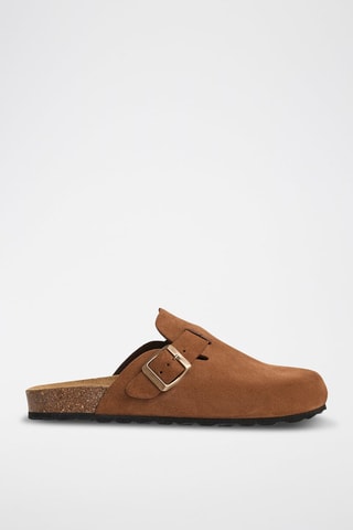 Sabot in pelle scamosciata Rosso - Cammello