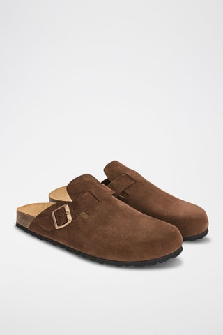 Sabot in pelle scamosciata Rosso - Marrone