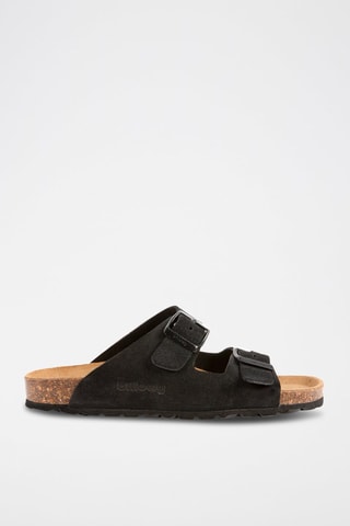 Ciabatte in pelle scamosciata - Nero