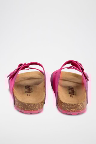 Ciabatte in pelle scamosciata - Fucsia