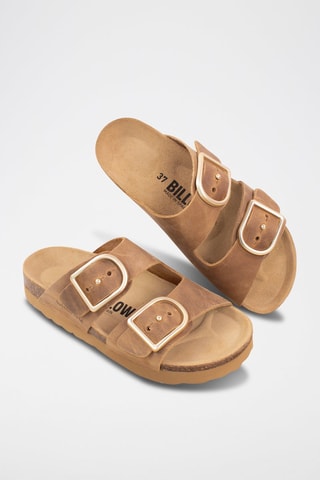 Sandali platform in pelle scamosciata - Marrone