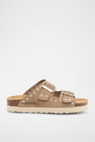 Sandali platform in pelle scamosciata - Marrone