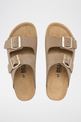 Sandali platform in pelle scamosciata - Beige