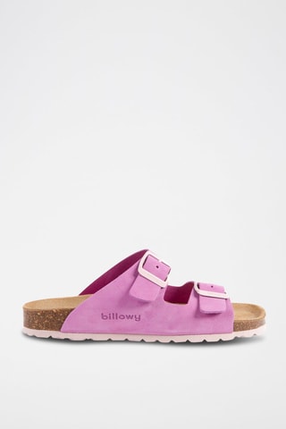 Ciabatte in pelle scamosciata - Malva chiaro