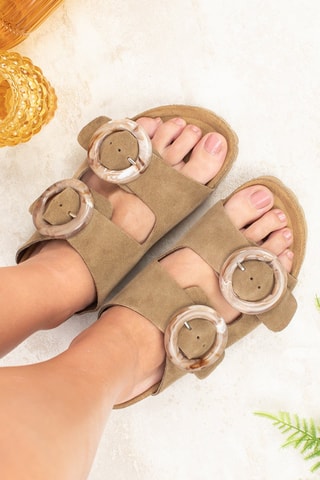 Ciabatte in pelle scamosciata - Marrone