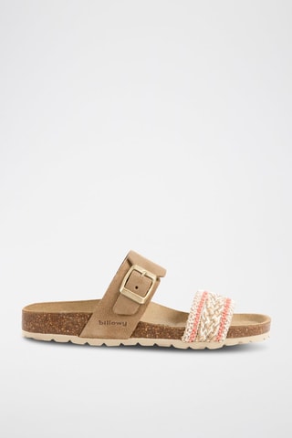 Ciabatte in pelle scamosciata - Marrone chiaro