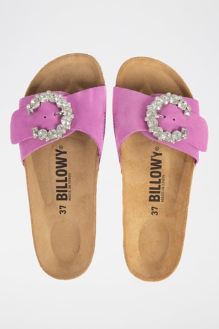 Mules em nobuck Rosso Malva