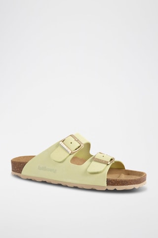 Ciabatte in pelle scamosciata - Verde acqua