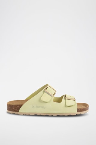 Ciabatte in pelle scamosciata - Verde acqua