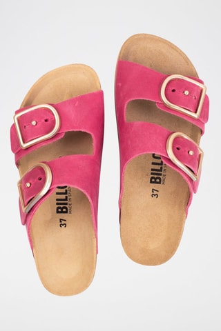 Sandali platform in pelle scamosciata - Fucsia