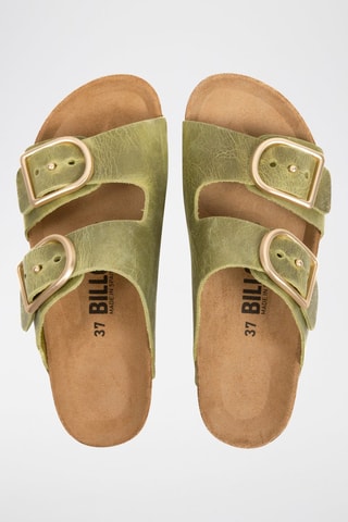 Sandali platform in pelle scamosciata - Verde acqua