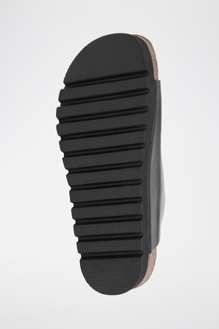 Ciabatte platform in pelle - Nero