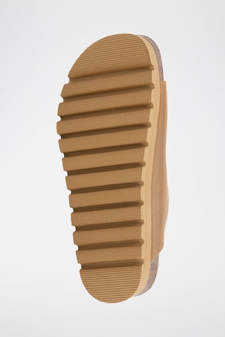 Ciabatte platform in pelle - Marrone