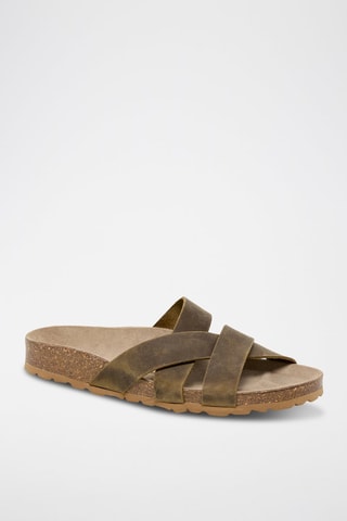 Ciabatte in pelle - Kaki