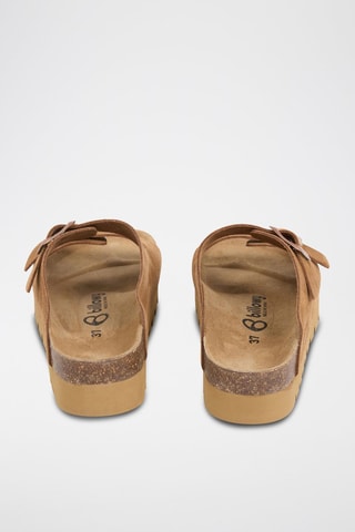 Ciabatte platform in pelle - Sabbia