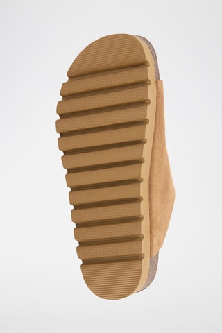 Ciabatte platform in pelle - Sabbia