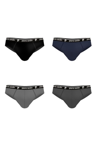 4 slip - Nero, navy e grigio - Pierre Cardin