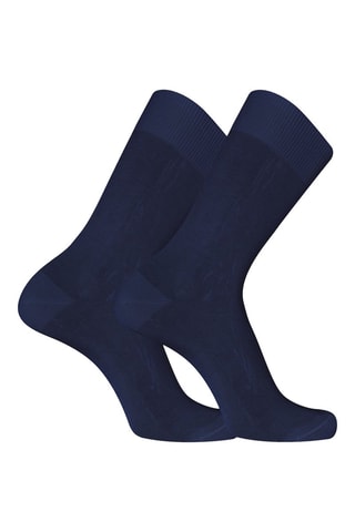 2 paia di calze in filo di Scozia - Navy - Pierre Cardin