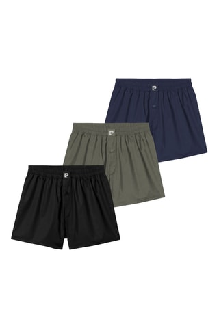 3 boxer Pierre Cardin - Nero, blu e kaki